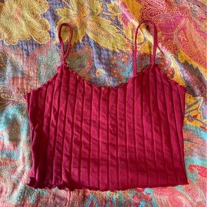 Medium Red ribbed SHEIN tank top, slightly worn